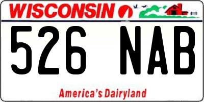 WI license plate 526NAB