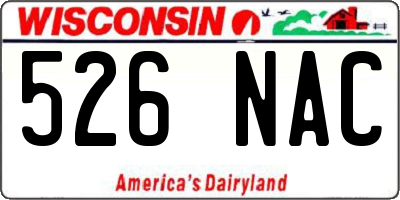 WI license plate 526NAC