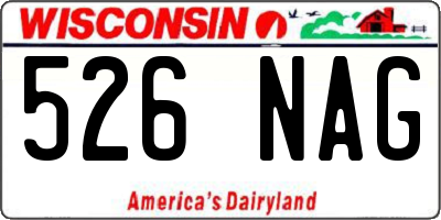 WI license plate 526NAG