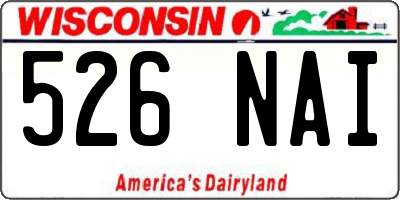 WI license plate 526NAI