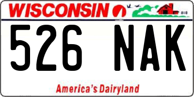 WI license plate 526NAK