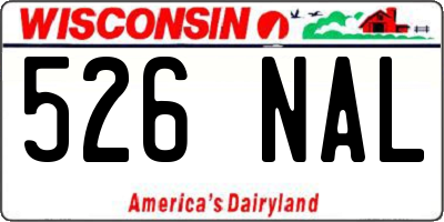 WI license plate 526NAL