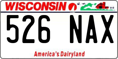 WI license plate 526NAX
