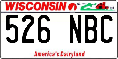WI license plate 526NBC