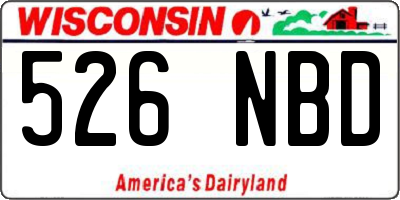 WI license plate 526NBD