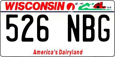 WI license plate 526NBG