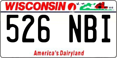 WI license plate 526NBI
