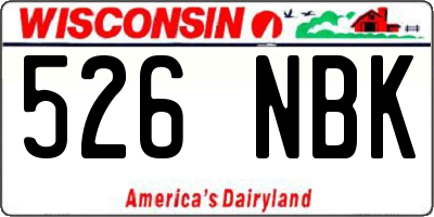WI license plate 526NBK