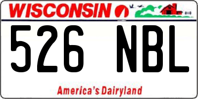 WI license plate 526NBL
