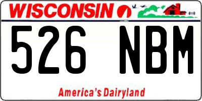 WI license plate 526NBM