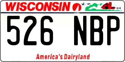 WI license plate 526NBP