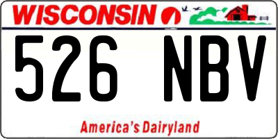 WI license plate 526NBV