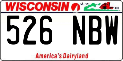 WI license plate 526NBW