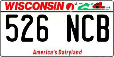 WI license plate 526NCB