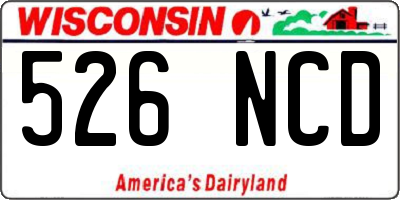 WI license plate 526NCD
