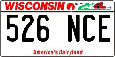 WI license plate 526NCE