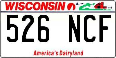 WI license plate 526NCF