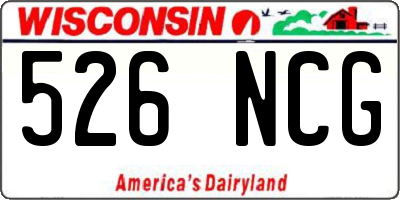 WI license plate 526NCG