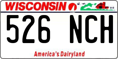 WI license plate 526NCH
