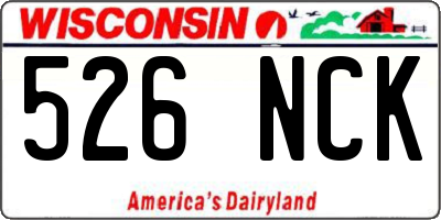 WI license plate 526NCK