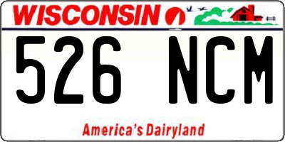 WI license plate 526NCM