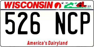 WI license plate 526NCP