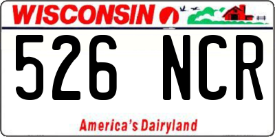 WI license plate 526NCR