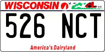 WI license plate 526NCT