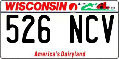 WI license plate 526NCV