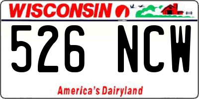 WI license plate 526NCW