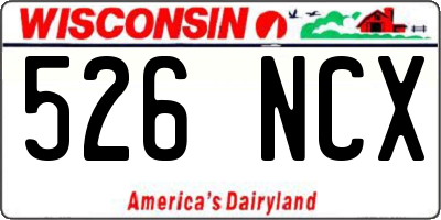 WI license plate 526NCX
