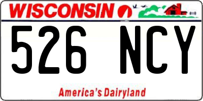 WI license plate 526NCY