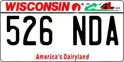 WI license plate 526NDA