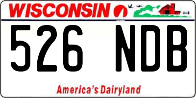 WI license plate 526NDB
