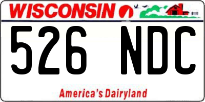 WI license plate 526NDC