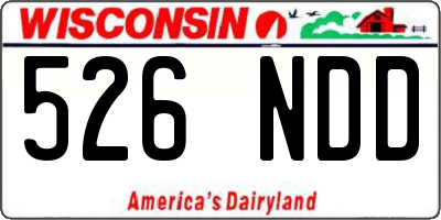 WI license plate 526NDD