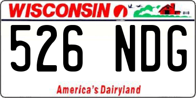 WI license plate 526NDG