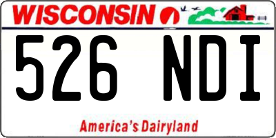 WI license plate 526NDI