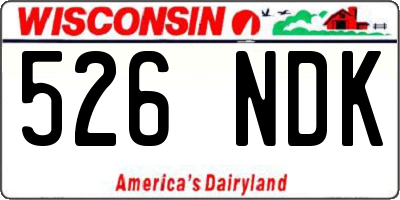 WI license plate 526NDK
