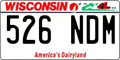WI license plate 526NDM