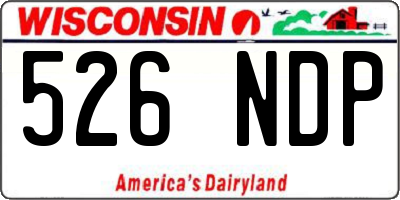 WI license plate 526NDP