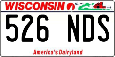 WI license plate 526NDS