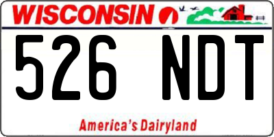 WI license plate 526NDT