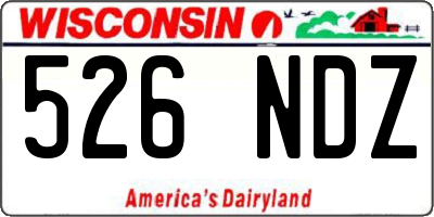WI license plate 526NDZ