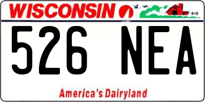 WI license plate 526NEA