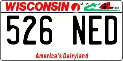 WI license plate 526NED