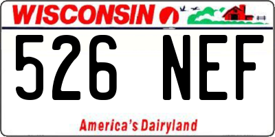 WI license plate 526NEF