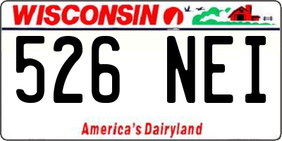 WI license plate 526NEI