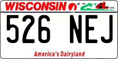 WI license plate 526NEJ