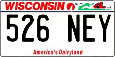 WI license plate 526NEY
